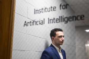 UGA student Nathan Safir poses for a portrait in the Institute for Artificial Intelligence in the Boyd Graduate Research Studies Building
